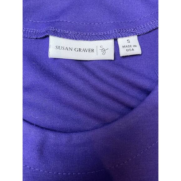 SUSAN GRAVER-Size Small-Knit-3/4 Sleeve Dress-Purple - Picture 3 of 9